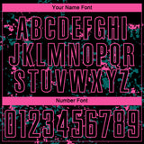 Custom Black Pink-Teal Abstract Fragment Art Sublimation Soccer Uniform Jersey