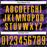 Custom Black Gold-Purple Splash Sublimation Soccer Uniform Jersey