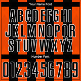 Custom Black Orange-White Line Sublimation Soccer Uniform Jersey