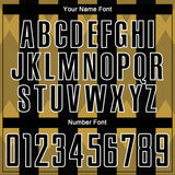 Custom Black Old Gold-White Line Sublimation Soccer Uniform Jersey