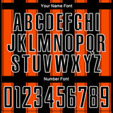 Custom Black Orange-White Line Sublimation Soccer Uniform Jersey