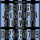 Custom Black Light Blue-White Line Sublimation Soccer Uniform Jersey