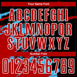Custom Black Red-Sky Blue Abstract Fragment Art Splash Sublimation Soccer Uniform Jersey