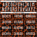 Custom Black White-Orange Abstract Network Splash Sublimation Soccer Uniform Jersey