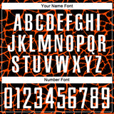Custom Black White-Orange Abstract Network Splash Sublimation Soccer Uniform Jersey