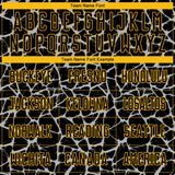 Custom Black Gray-Gold Abstract Network Splash Sublimation Soccer Uniform Jersey