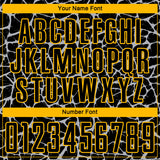 Custom Black Gray-Gold Abstract Network Splash Sublimation Soccer Uniform Jersey