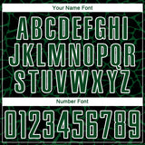 Custom Black Green-White Abstract Network Splash Sublimation Soccer Uniform Jersey