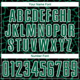 Custom Black Kelly Green-White Abstract Network Splash Sublimation Soccer Uniform Jersey