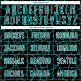 Custom Black Teal-White Abstract Network Splash Sublimation Soccer Uniform Jersey