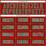 Custom Red Green-White Abstract Network Splash Sublimation Soccer Uniform Jersey
