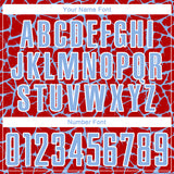 Custom Red Light Blue-White Abstract Network Splash Sublimation Soccer Uniform Jersey