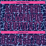 Custom Navy Light Blue-Pink Abstract Network Splash Sublimation Soccer Uniform Jersey