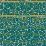Custom Teal Gray-Old Gold Abstract Network Splash Sublimation Soccer Uniform Jersey