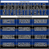 Custom Black Thunder Blue-White Geometric Shapes And Line Sublimation Soccer Uniform Jersey