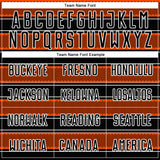 Custom Black Orange-White Geometric Shapes And Line Sublimation Soccer Uniform Jersey