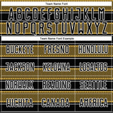 Custom Black Old Gold-White Geometric Shapes And Line Sublimation Soccer Uniform Jersey