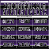 Custom Black Purple-White Geometric Shapes And Line Sublimation Soccer Uniform Jersey