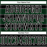 Custom Black Green-White Geometric Shapes And Line Sublimation Soccer Uniform Jersey