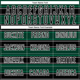 Custom Black Kelly Green-White Geometric Shapes And Line Sublimation Soccer Uniform Jersey