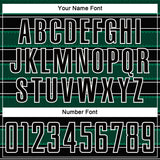 Custom Black Kelly Green-White Geometric Shapes And Line Sublimation Soccer Uniform Jersey