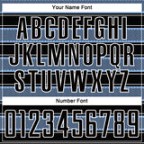 Custom Black Light Blue-White Geometric Shapes And Line Sublimation Soccer Uniform Jersey