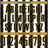 Custom Black White-Old Gold Line Sublimation Soccer Uniform Jersey