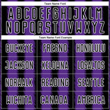 Custom Black Purple-White Line Sublimation Soccer Uniform Jersey