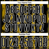 Custom Black Yellow-White Line Sublimation Soccer Uniform Jersey