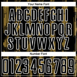 Custom Black Old Gold-White Line Sublimation Soccer Uniform Jersey