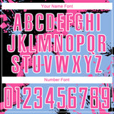 Custom Black Pink-Light Blue Spalsh Sublimation Soccer Uniform Jersey