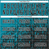 Custom Teal Black-White Abstract Fragment Art Sublimation Soccer Uniform Jersey