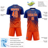 Custom Royal Orange-White Abstract Fragment Art Sublimation Soccer Uniform Jersey