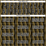 Custom Black Old Gold-White Geometric Shape Sublimation Soccer Uniform Jersey