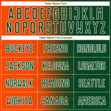 Custom Green Orange-White Gradient Line Sublimation Soccer Uniform Jersey