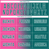 Custom Teal Pink-White Gradient Line Sublimation Soccer Uniform Jersey