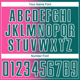 Custom Teal Pink-White Gradient Line Sublimation Soccer Uniform Jersey