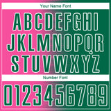 Custom Kelly Green Pink-White Gradient Line Sublimation Soccer Uniform Jersey