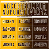 Custom Brown Gold-White Gradient Line Sublimation Soccer Uniform Jersey