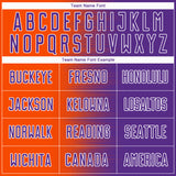Custom Purple Orange-White Gradient Line Sublimation Soccer Uniform Jersey