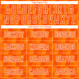 Custom Orange Bay Orange-White Line Sublimation Soccer Uniform Jersey