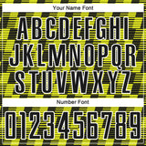 Custom Black Neon Yellow-White Line Sublimation Soccer Uniform Jersey