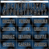 Custom Black Powder Blue-White Line Sublimation Soccer Uniform Jersey