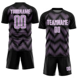 Custom Black Light Purple-White Line Sublimation Soccer Uniform Jersey