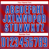Custom Red Thunder Blue-White Line Sublimation Soccer Uniform Jersey