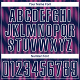 Custom Navy Pink-White Line Sublimation Soccer Uniform Jersey