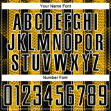 Custom Black Gold-White Abstract Network Sublimation Soccer Uniform Jersey