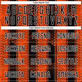 Custom Black Orange-White Abstract Network Sublimation Soccer Uniform Jersey