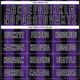 Custom Black Purple-White Abstract Network Sublimation Soccer Uniform Jersey