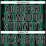 Custom Black Kelly Green-White Abstract Network Sublimation Soccer Uniform Jersey